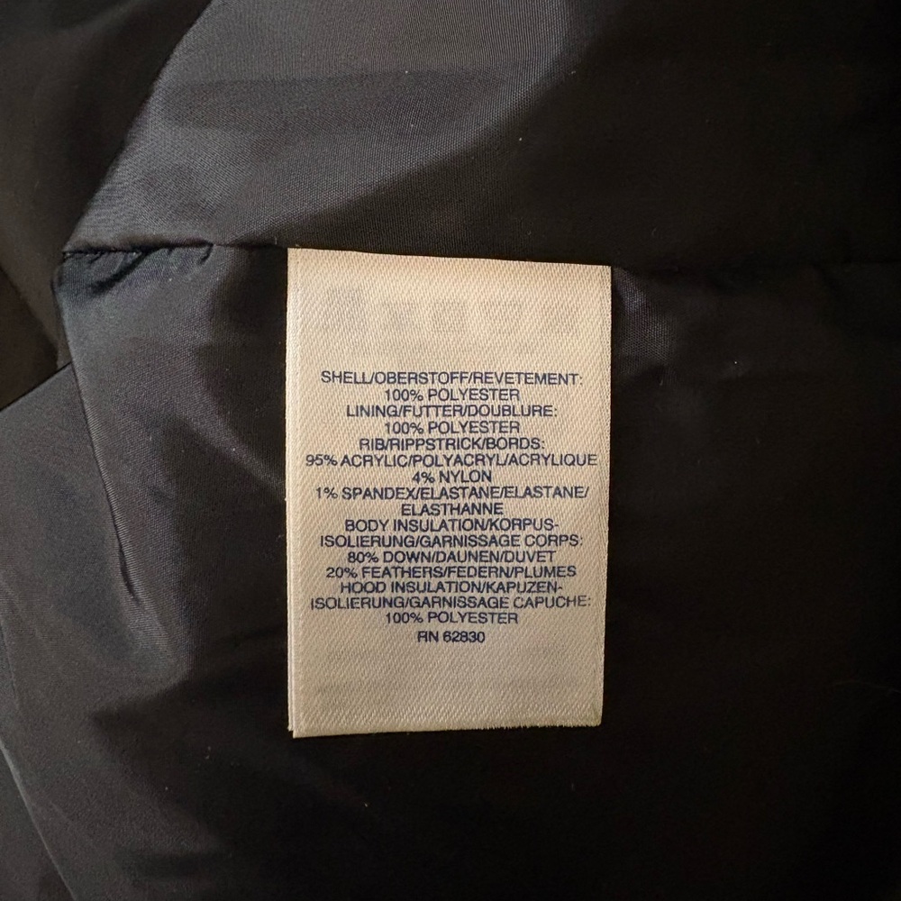 Lands' End Long Black Thick Puffer Jacket Plus Size 3X with Removable Hood - Picture 4 of 4